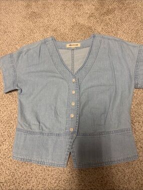 Madewell Light Blue Denim Button-Front Shirt